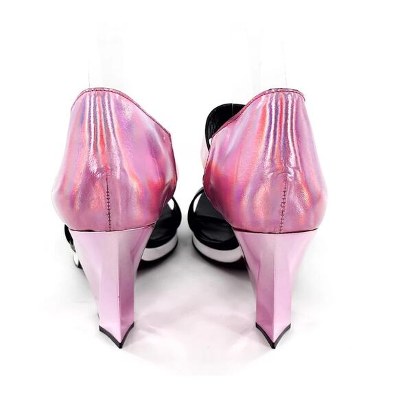 MISSONI Iridescent Pink Faceted D'Orsay Heels New Floor Model Sz 39 8.5 NWT - Picture 7 of 11